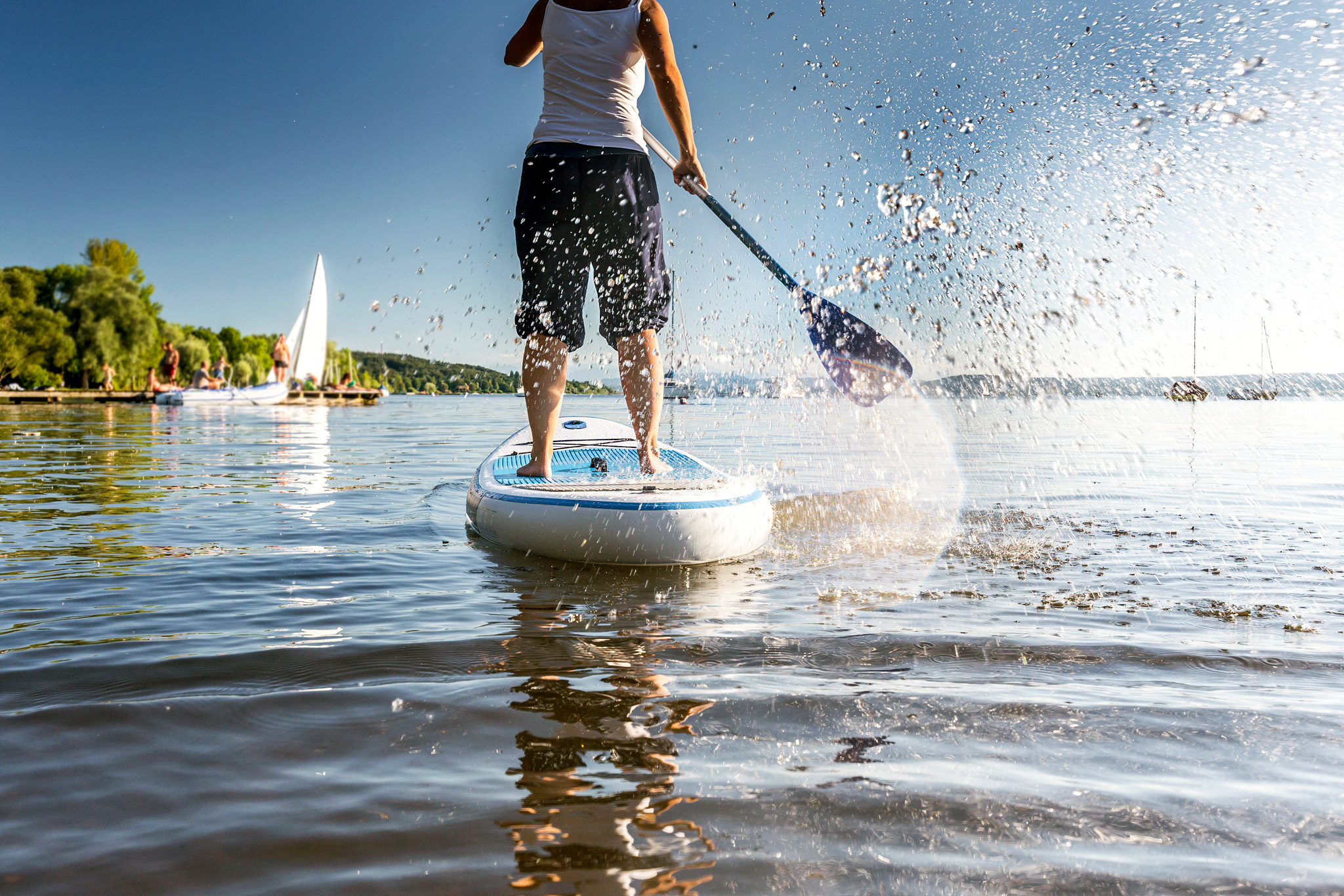 Standup-Paddling at a beautiful lake